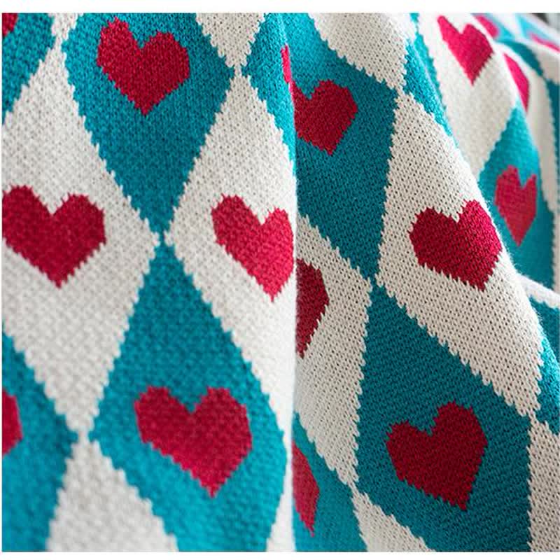 Diamond & Love Dekorative Strickdecke