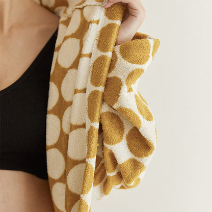 Bademantel mit Kapuze und Gürtel im Polka Dot-Design