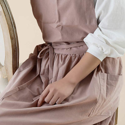 Ownkoti Baumwollschürze, wasserdichte Schürze mit Taschen