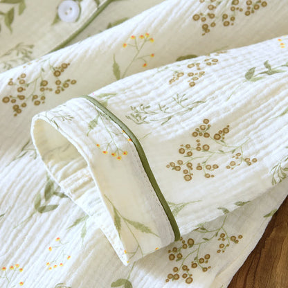 Pyjama-Set aus doppelter Baumwollgaze mit Blumenmuster