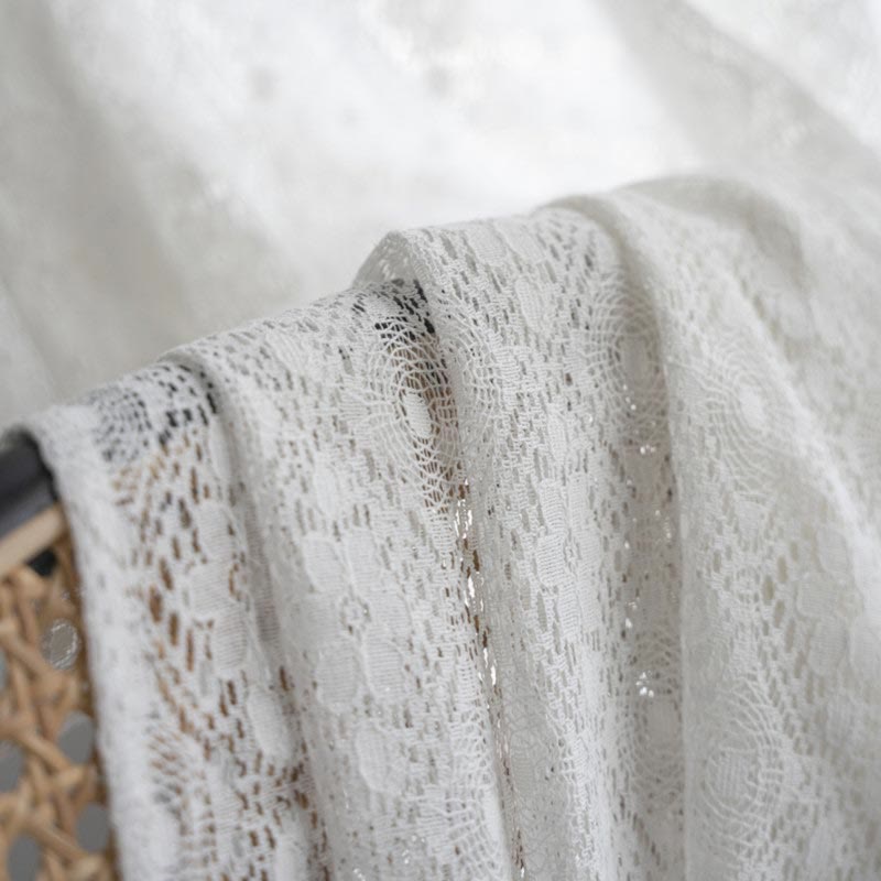 Ownkoti Jacquard-Blumen-Dekovorhang mit Hohlsaum