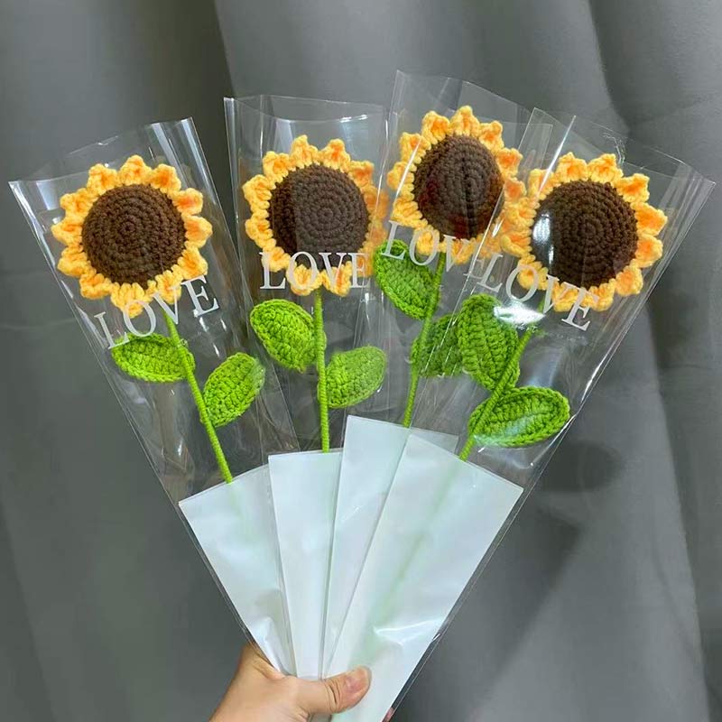 Gestrickte handgemachte Baumwollhäkel-Sonnenblume - image 9