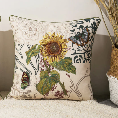 Ownkoti Kissenbezug mit Vintage-Blumenmotiv, Kissenbezug