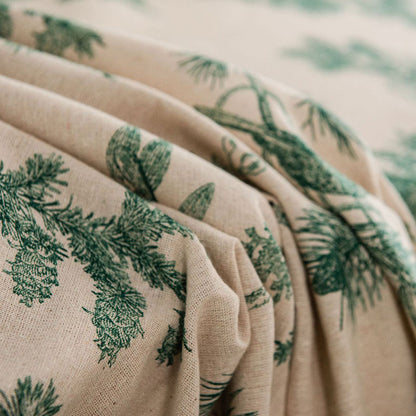 Tischdecke aus Baumwollleinen mit Pine Bird-Motiv