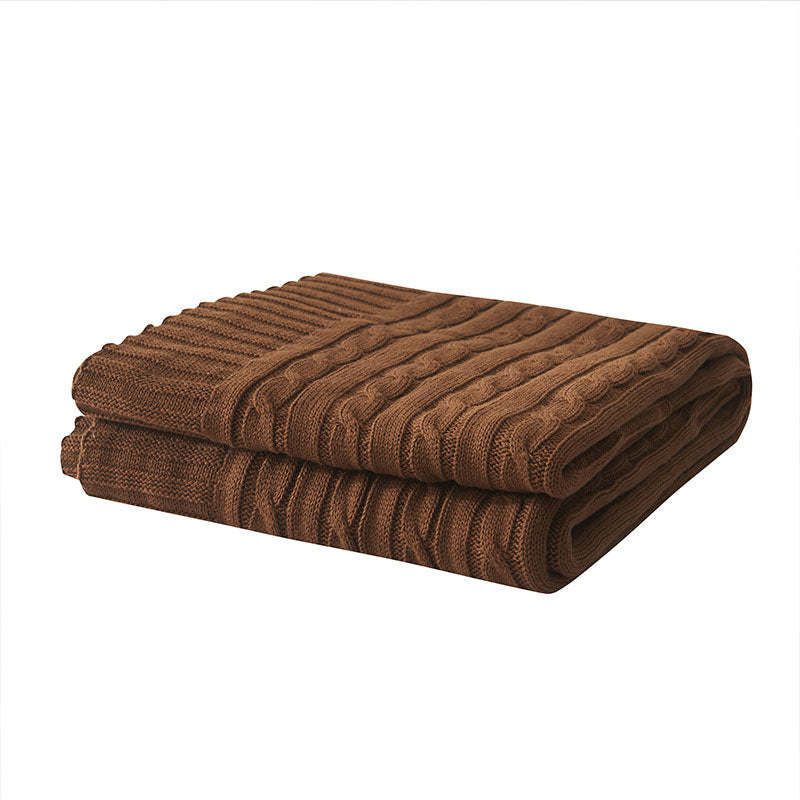 Ownkoti Einfarbige Sofa-Strickdecke aus Baumwolle - image 25