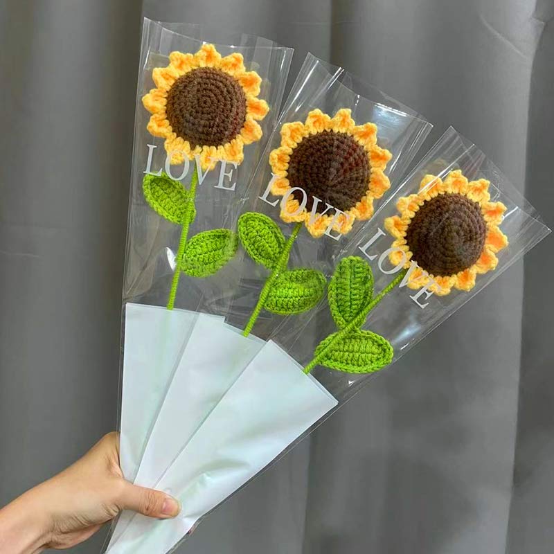 Gestrickte handgemachte Baumwollhäkel-Sonnenblume - image 11