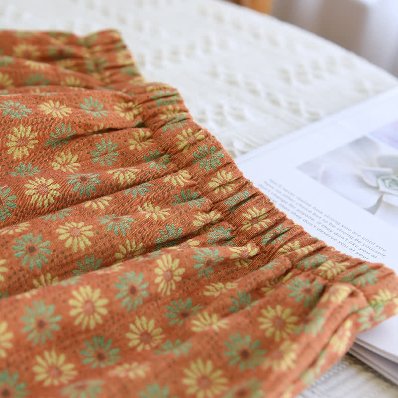 Jacquard Daisy Loungewear-Set aus reiner Baumwolle
