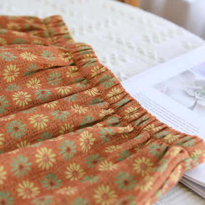Jacquard Daisy Loungewear-Set aus reiner Baumwolle