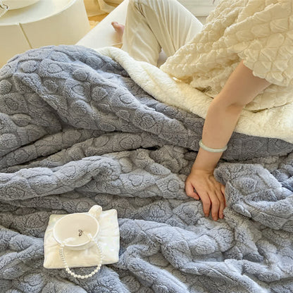 Warme Sherpa-Fleecedecke mit Liebesdruck
