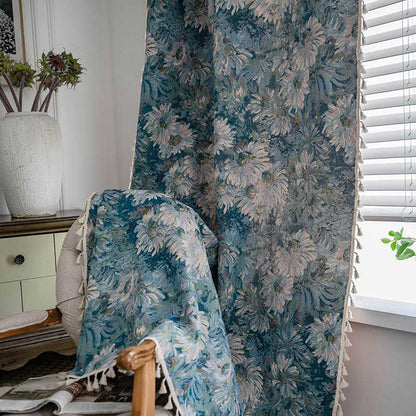 Quastenvorhang im Blumenölgemälde-Stil