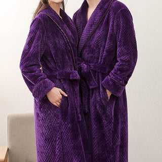 Ownkoti Puffy Fleece Pyjama Langer Bademantel