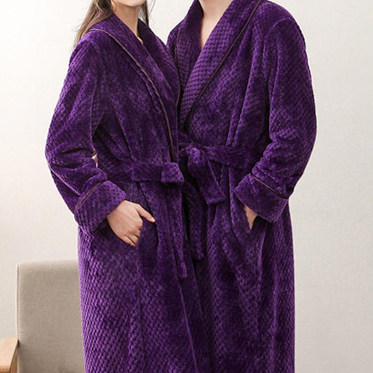 Ownkoti Puffy Fleece Pyjama Langer Bademantel