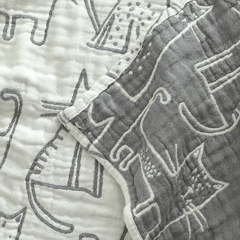 Ownkoti Kissen mit Katzen-Aufdruck, Handtuch, Bett, Baumwollkissen, Dekoration (2 Stück)
