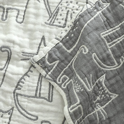 Ownkoti Kissen mit Katzen-Aufdruck, Handtuch, Bett, Baumwollkissen, Dekoration (2 Stück)