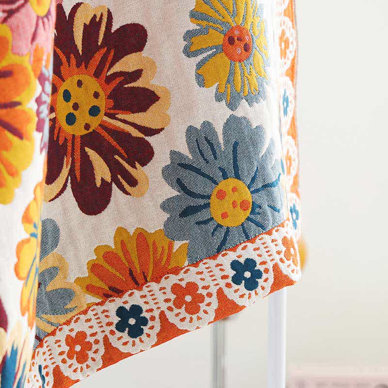Badetuch aus weicher Baumwolle mit leuchtenden Blumen