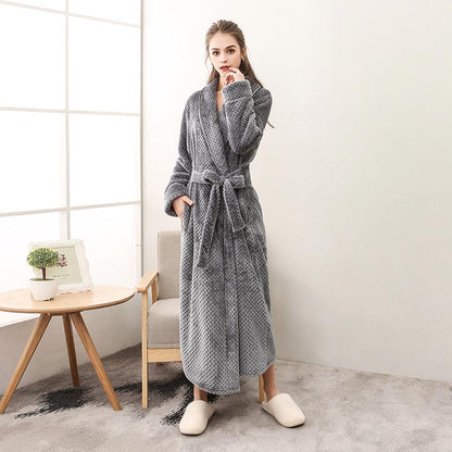 Ownkoti Puffy Fleece Pyjama Langer Bademantel
