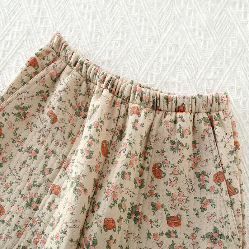 Loungewear-Set aus Baumwolle im Vintage-Rosengarten-Stil