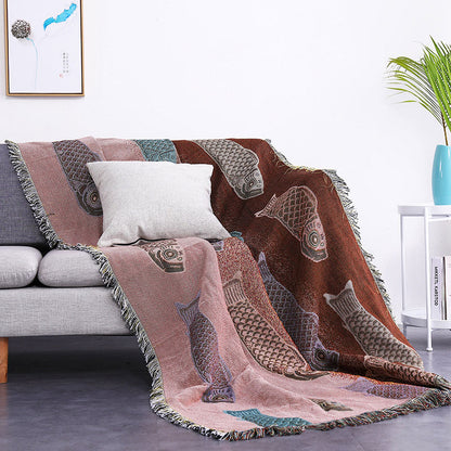 Wendedecke mit Quasten und Koi-Print