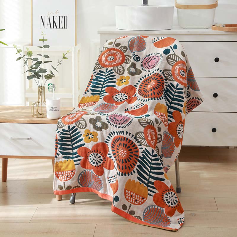 Ownkoti – Wendbares Badetuch mit Blumenmuster, farbenfroh