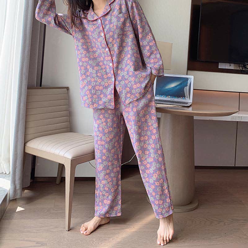 Ländliches Loungewear-Set aus Baumwolle in Übergröße
