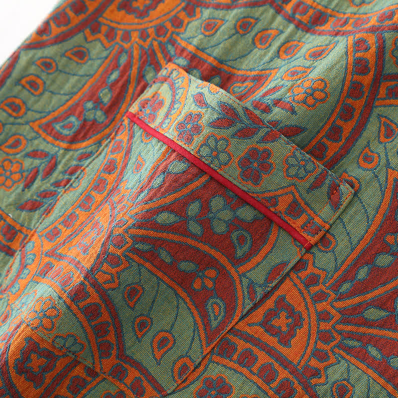 Loungewear-Set mit Rundhalsausschnitt und Vintage-Jacquardmuster - image 4