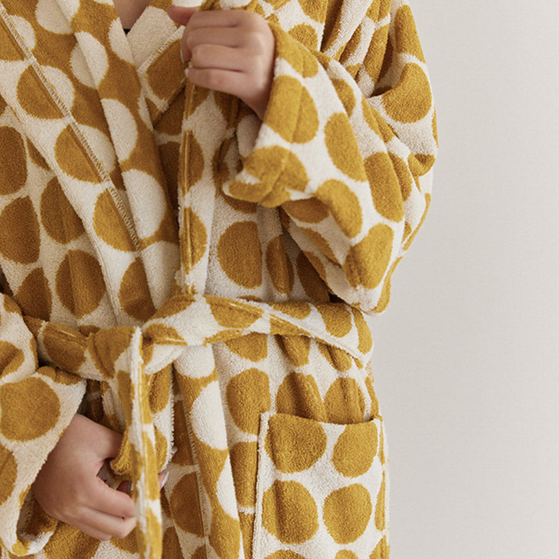 Bademantel mit Kapuze und Gürtel im Polka Dot-Design