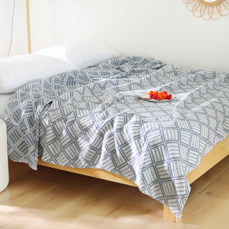 Ownkoti Plaid Dreilagige Steppdecke aus reiner Baumwolle