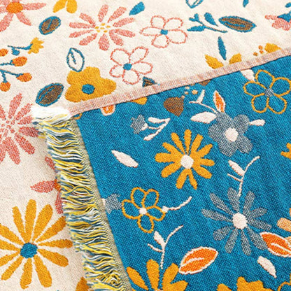 Ownkoti Decke mit Gartenblumen-Quasten, Sofabezug