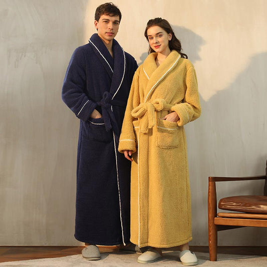 Ownkoti Bequemer Fleece-Pyjama, langer Bademantel