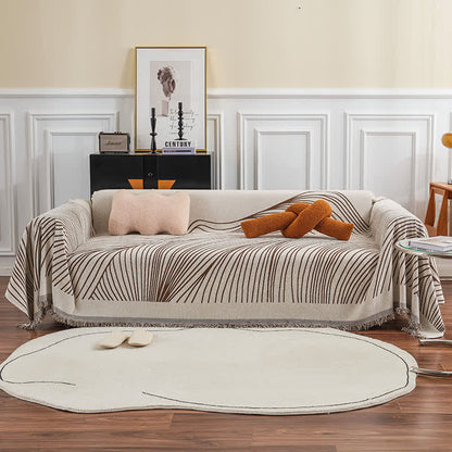 Ownkoti Chenille-Sofaschoner mit abstrakten Streifen