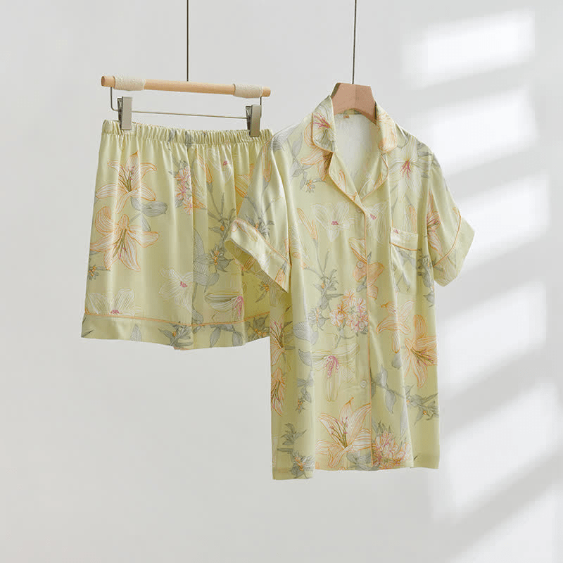 Atmungsaktive Loungewear mit V-Ausschnitt von Lily Flower