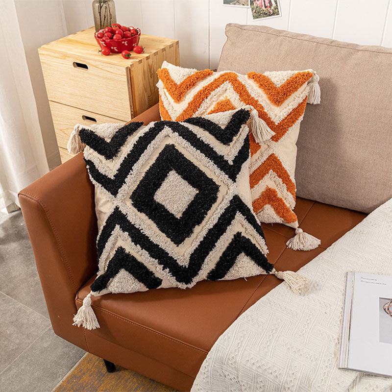 Ownkoti Marokko Jacquard-Kissenbezug mit Quasten
