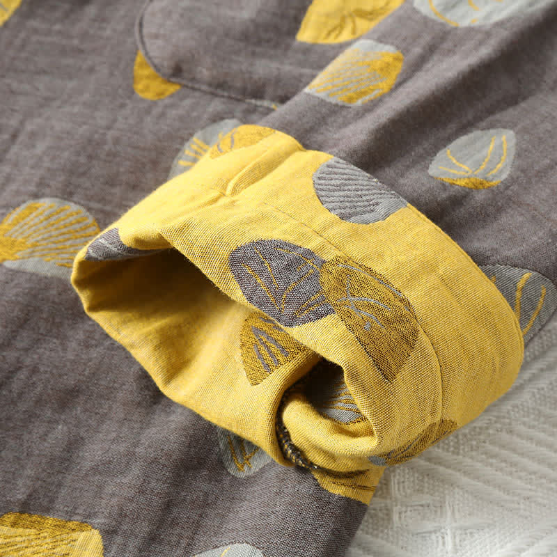 Luxuriöses Pyjama-Set aus Muschelbaumwolle mit Revers