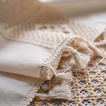 Ownkoti Beige Splicing Hollow-Out Lichtfiltervorhang