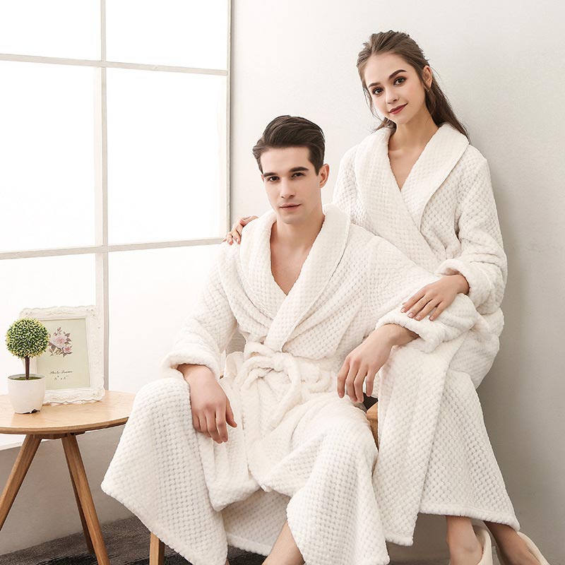 Ownkoti Puffy Fleece Pyjama Langer Bademantel