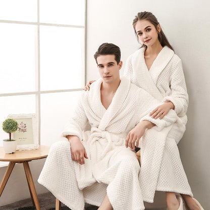 Ownkoti Puffy Fleece Pyjama Langer Bademantel
