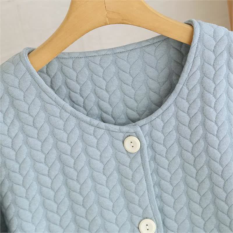 Einfaches Pyjama-Set aus Air Cotton mit Rundhalsausschnitt