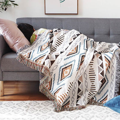 Bohemian Strick-Loungedecke mit Quaste