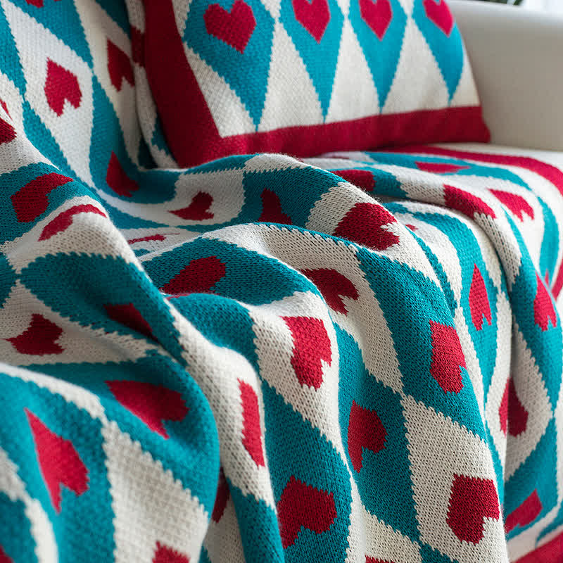 Diamond & Love Dekorative Strickdecke