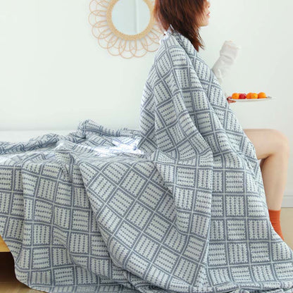 Ownkoti Plaid Dreilagige Steppdecke aus reiner Baumwolle