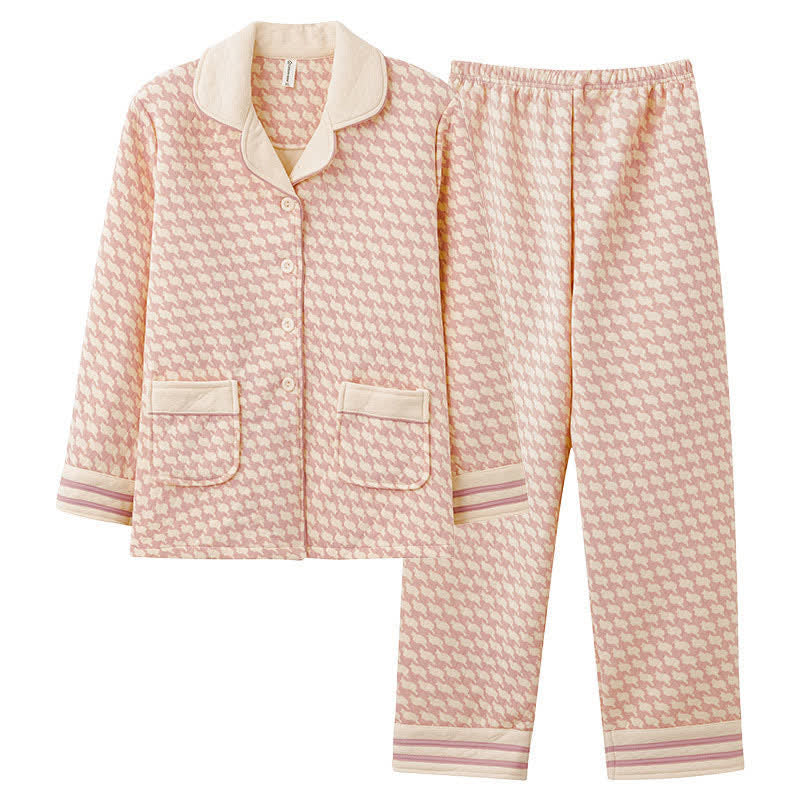 Schickes Pyjama-Set aus Baumwolle mit Knopfleiste