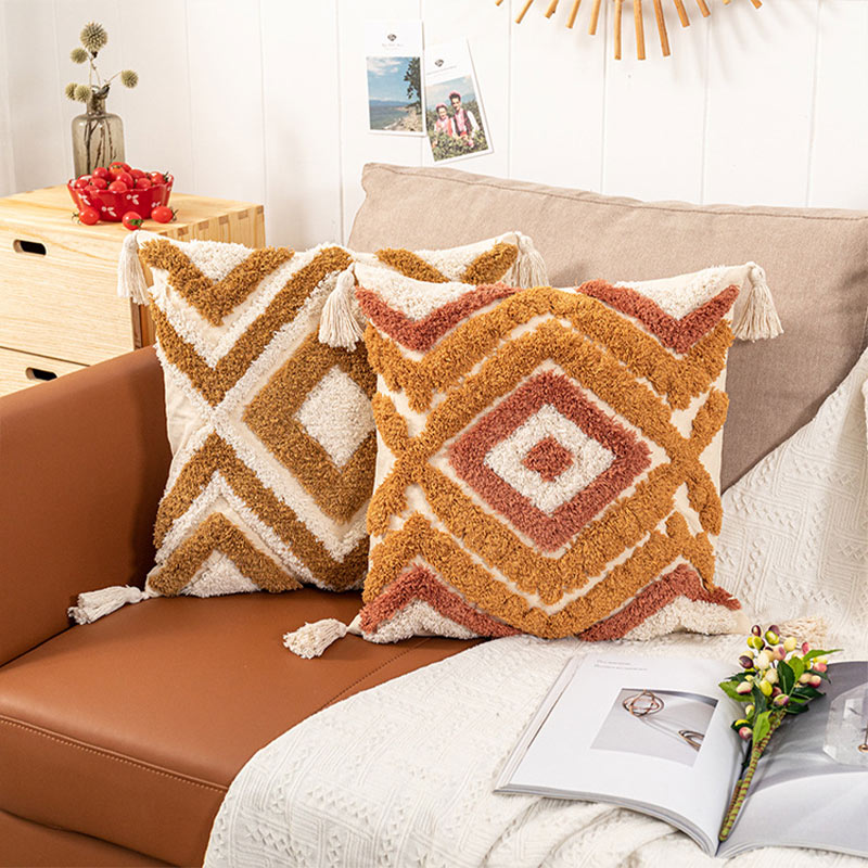 Ownkoti Marokko Jacquard-Kissenbezug mit Quasten