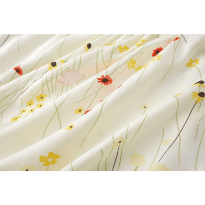 Atmungsaktives Loungewear-Set mit Blumenblatt-Print und V-Ausschnitt