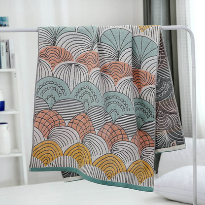Ownkoti Badetuch aus Jacquard-Baumwolle mit Muscheldruck