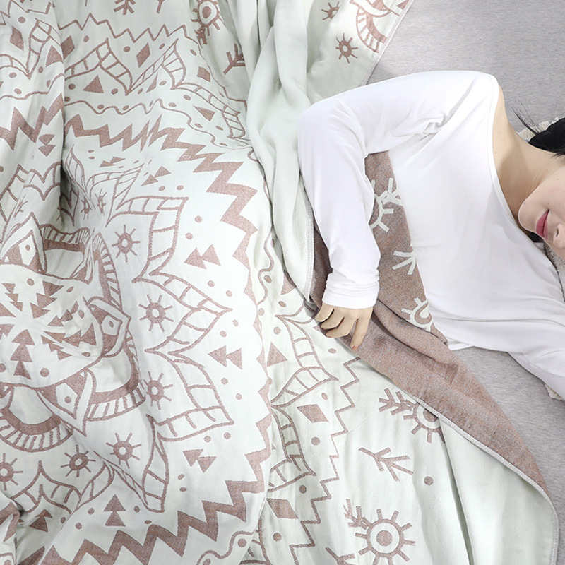 Ownkoti Chic Mandala Wende-Steppdecke aus Baumwolle mit Blumenmuster
