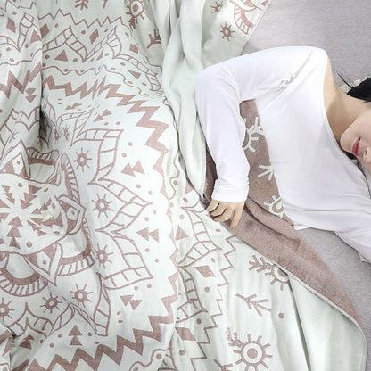 Ownkoti Chic Mandala Wende-Steppdecke aus Baumwolle mit Blumenmuster