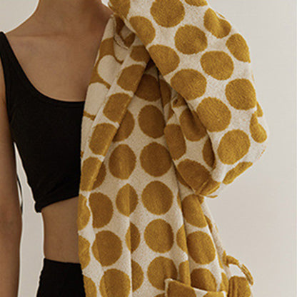 Bademantel mit Kapuze und Gürtel im Polka Dot-Design