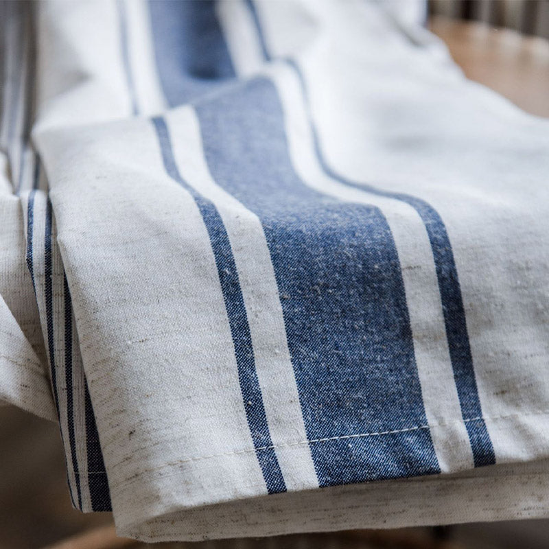 Ownkoti – Halbverdunkelnde Vorhänge, gestreift, Marineblau und Beige
