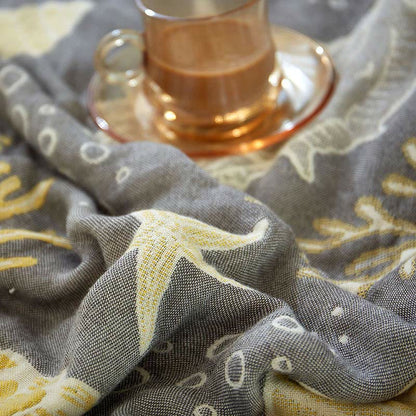 Atmungsaktive Wendedecke mit Korallen-Meerespflanzen