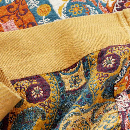 Boho-Sofadecke aus Baumwolle in Orange
